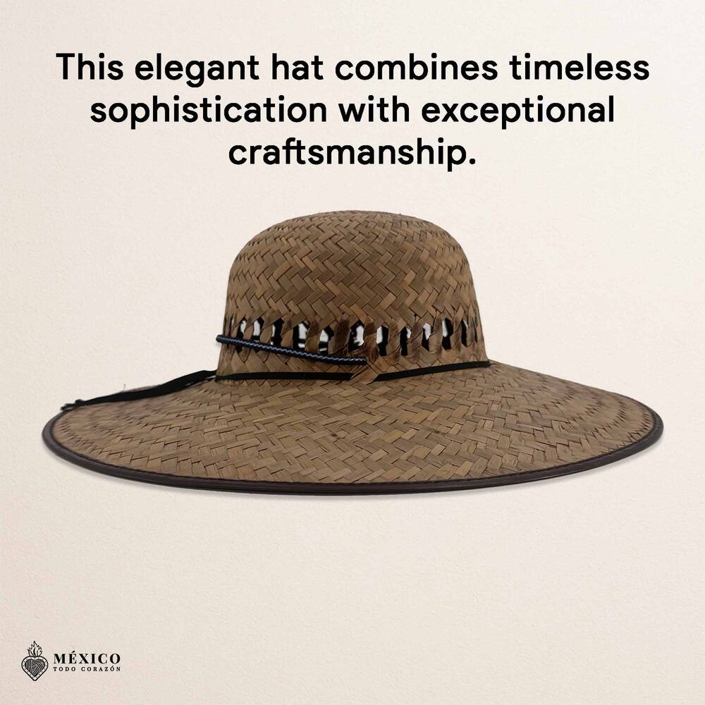 Handwoven Palm Straw Gardener Hat – Wide Brim Sun Protection Outdoor Hat - Picture 7 of 7